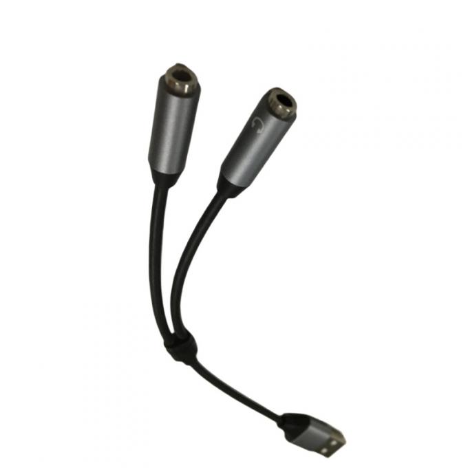 OEM Elektronische Drahtverbindung Ein USB zu Zwei 3,5 mm Kopfhörer Jack Adapter 1