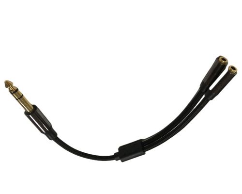 1 / 4 Zoll Kopfhörer Splitter Kabel Montage 2 weibliche zu 1 männliche Audio-Kabel