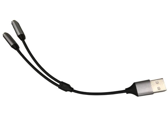 OEM Elektronische Drahtverbindung Ein USB zu Zwei 3,5 mm Kopfhörer Jack Adapter