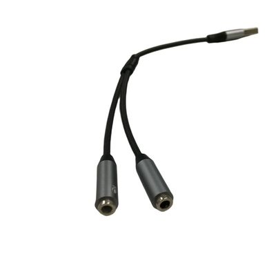 OEM Elektronische Drahtverbindung Ein USB zu Zwei 3,5 mm Kopfhörer Jack Adapter