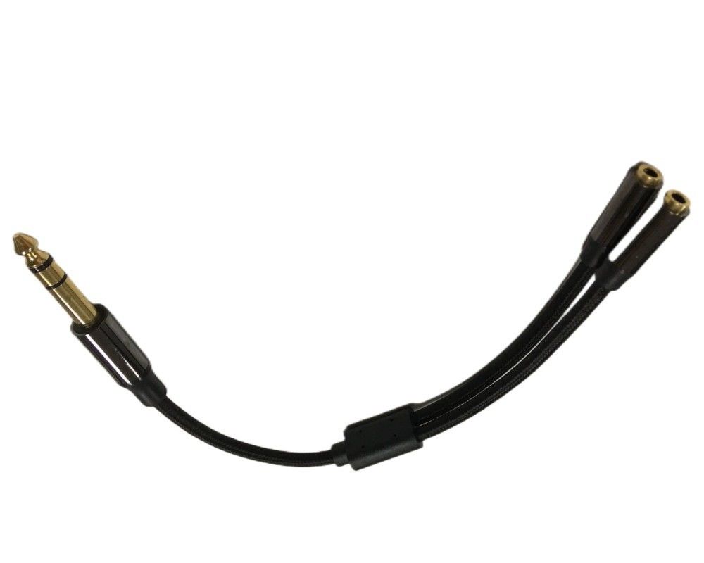 1 / 4 Zoll Kopfhörer Splitter Kabel Montage 2 weibliche zu 1 männliche Audio-Kabel